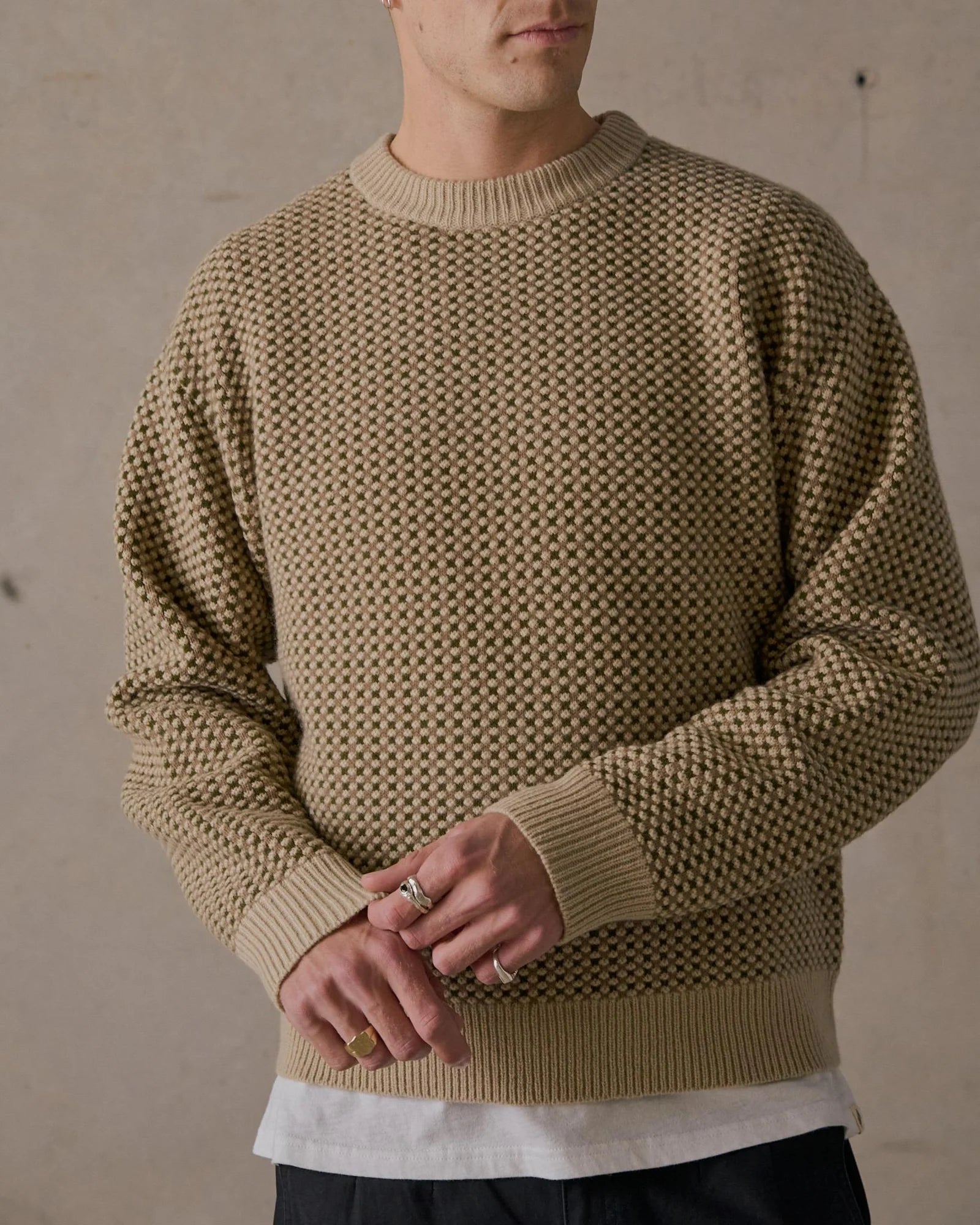 McTavish Merino Cable Knit Brown Multi