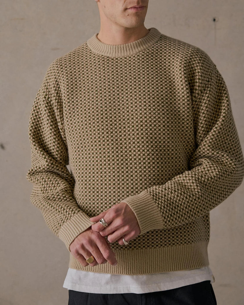 McTavish Merino Cable Knit Brown Multi