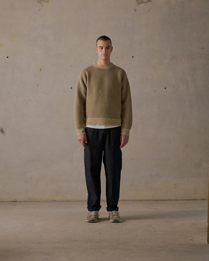 McTavish Merino Cable Knit Brown Multi