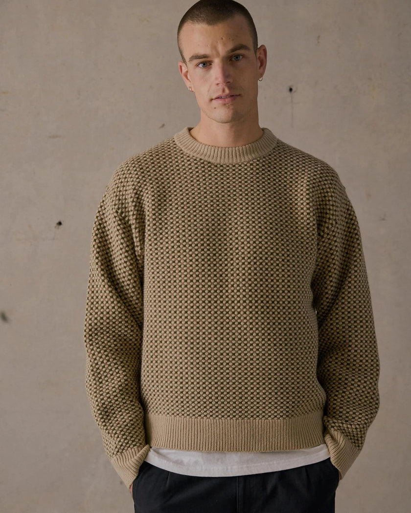 McTavish Merino Cable Knit Brown Multi