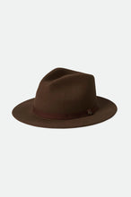 Load image into Gallery viewer, Brixton Messer Packable Fedora Dark Earth
