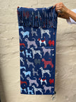 Zura CASI115 Reversible Cashmere Scarf Dog Blue