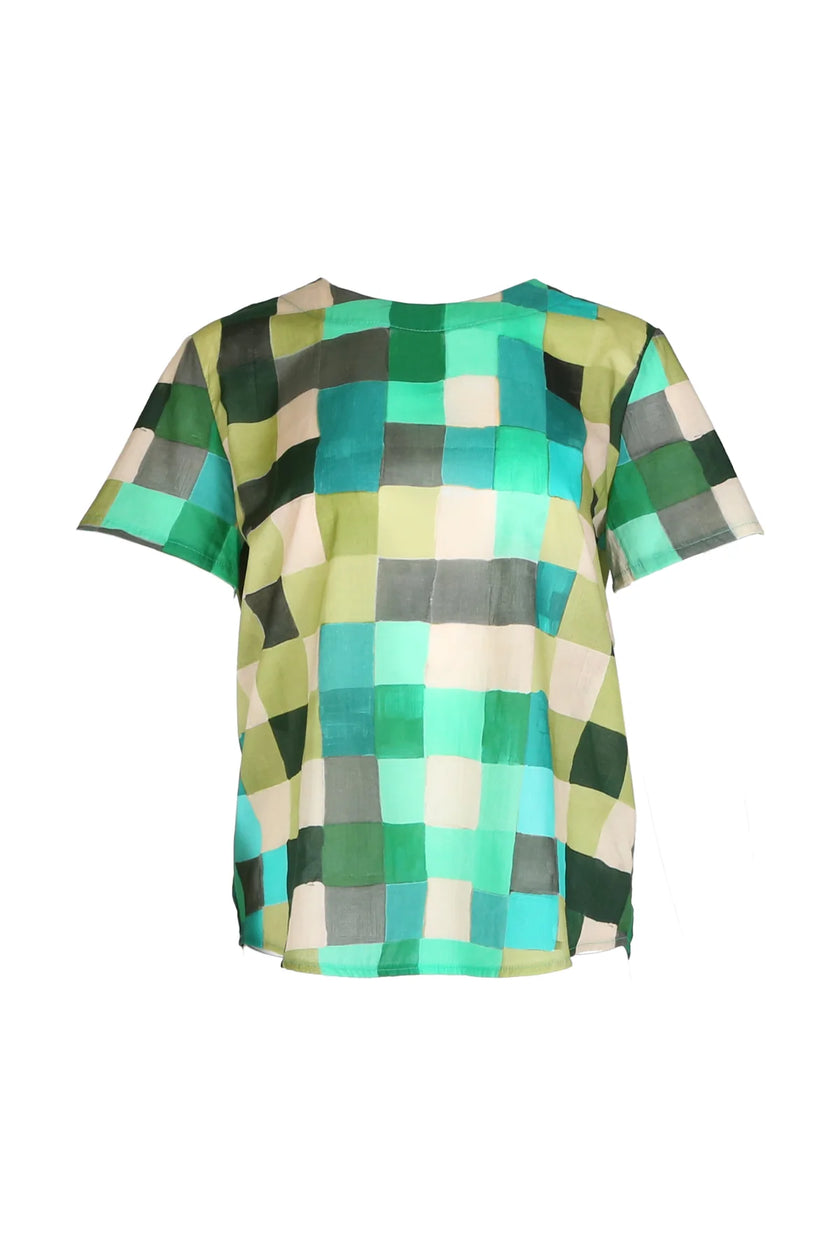 Olga De Polga Tessera Top Forest Cotton Voile