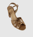 Sempre Di 9602003 Chambers Block Heel Gold Metallic Leather