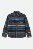 Brixton Bowery L/S Arctic Strecth Fleece Mood Indigo Blanket Stripe