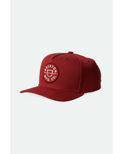 Load image into Gallery viewer, Brixton Crest C MP Snapback Barn Red

