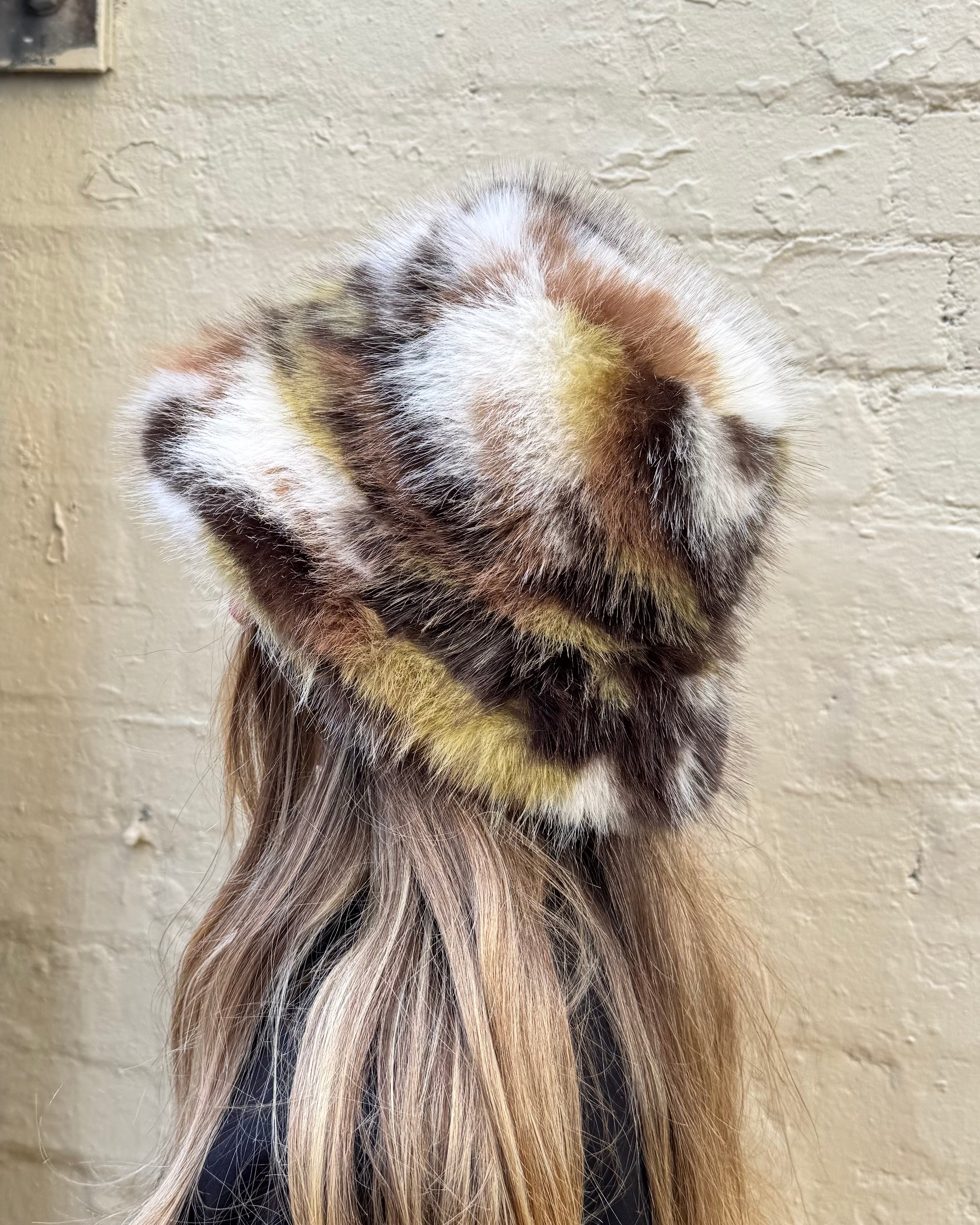 Cinnamon Creations 7522 Faux Fur Mixed Bucket Hat Avo Green