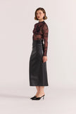 Staple The Label Edie PU Midi Skirt Black