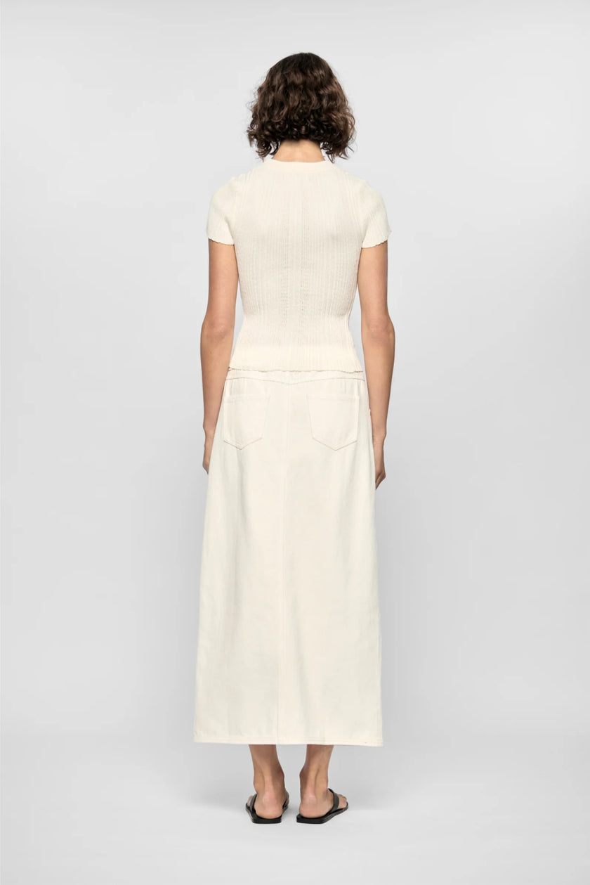 Staple The Label Maya Ribbed Knit Tee White