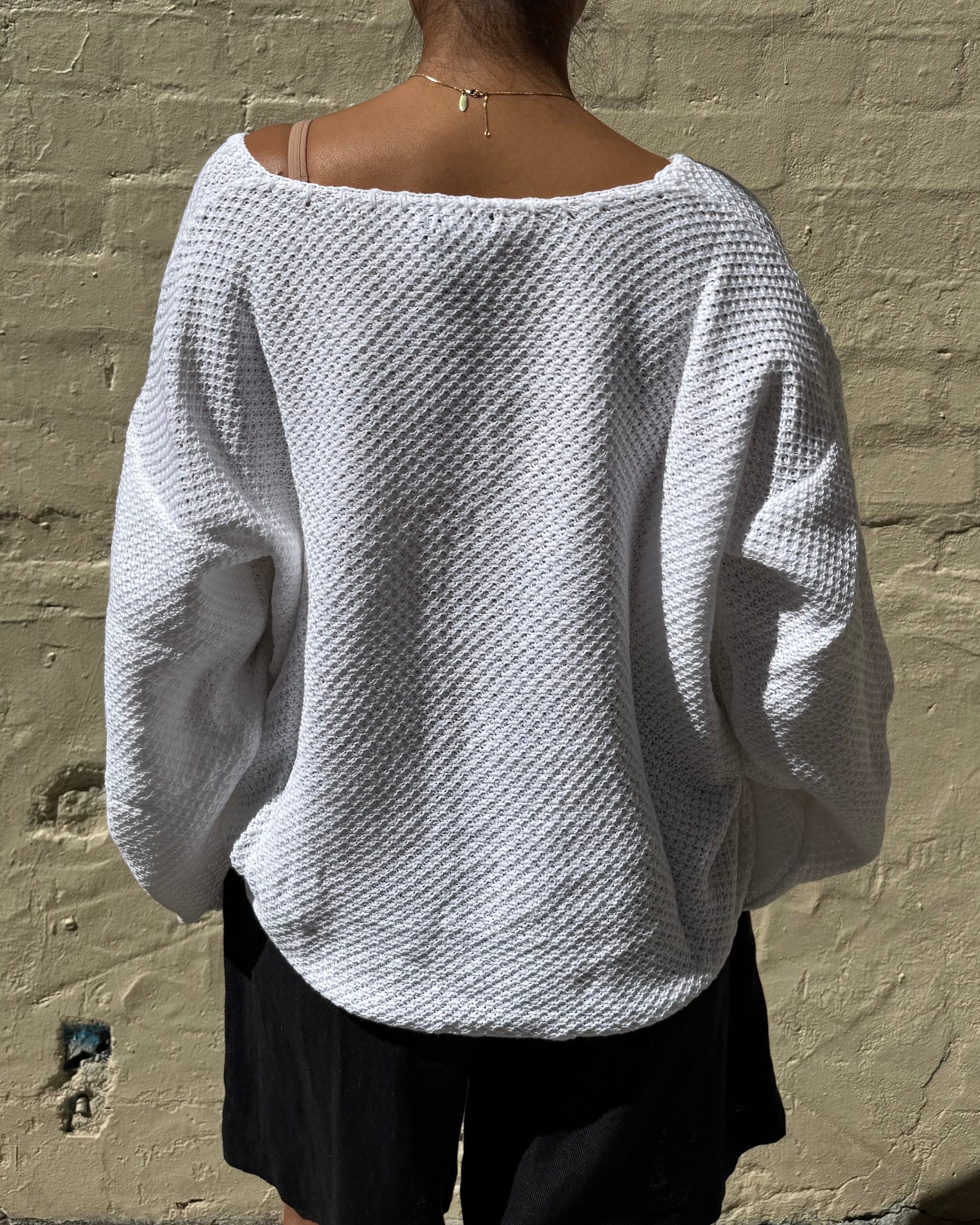 Milkman Waffle Knit Top White