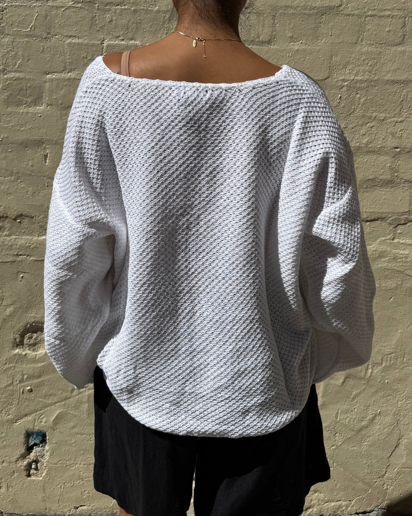 Milkman Waffle Knit Top White
