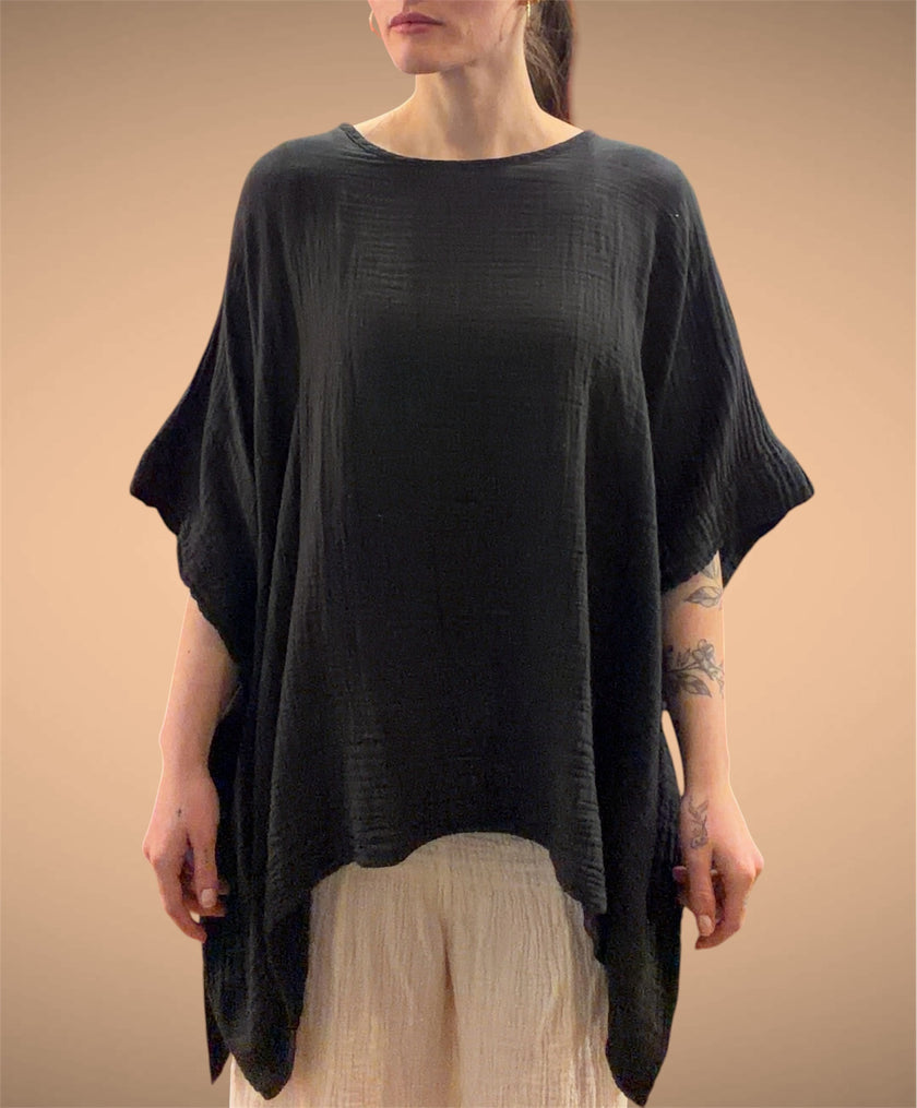 Tibet House LC01 Anjuna Cotton Poncho Black