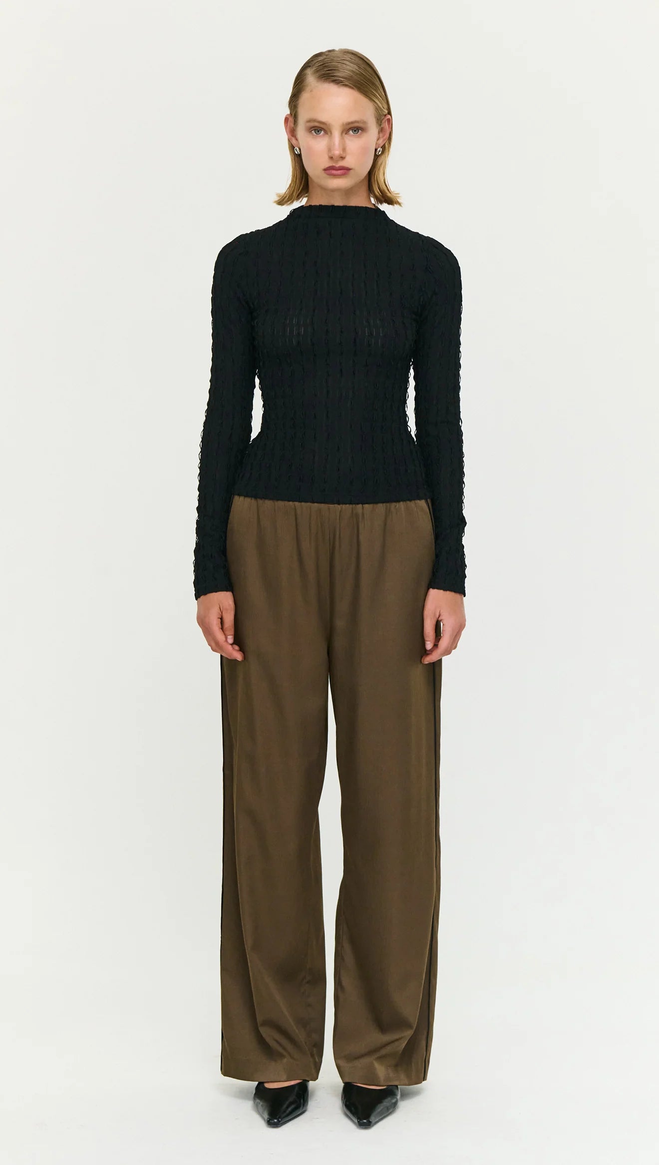 Staple The Label Drew High Neck Top Black