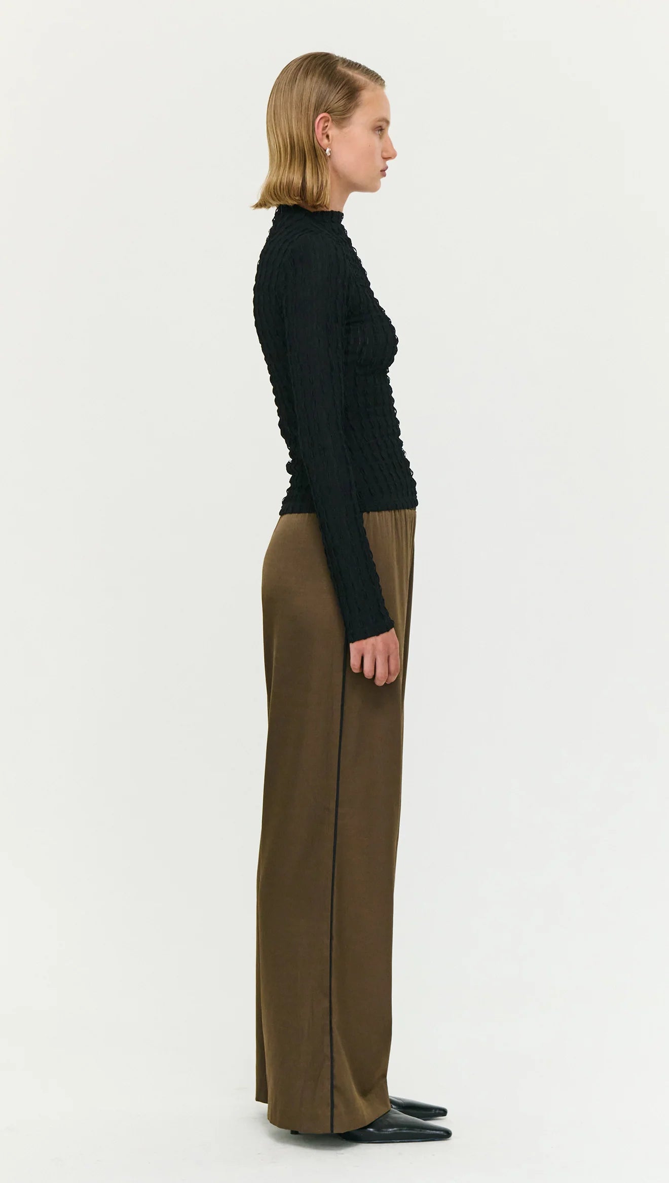 Staple The Label Drew High Neck Top Black