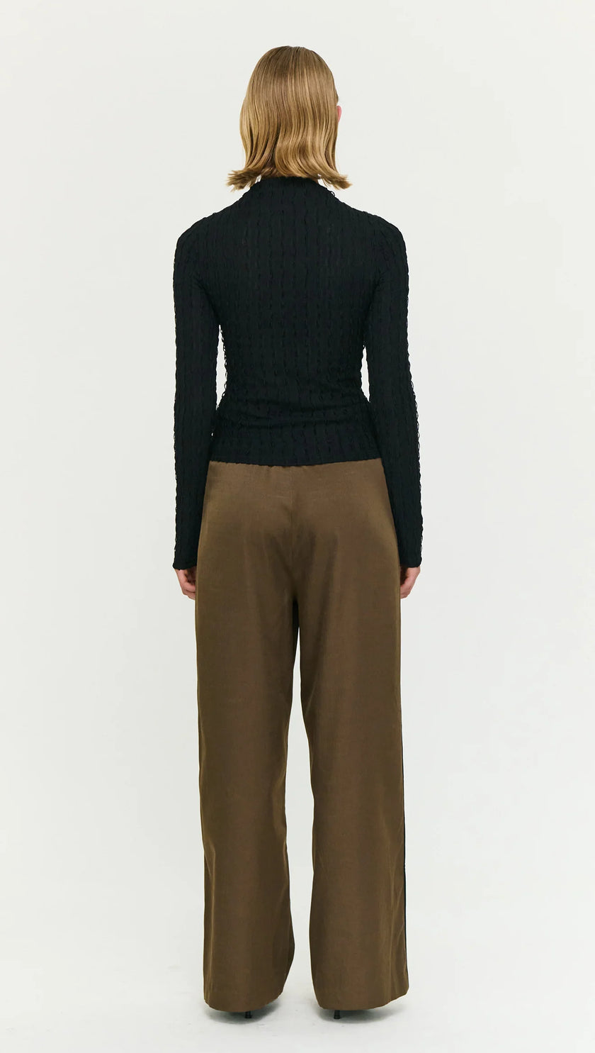 Staple The Label Drew High Neck Top Black