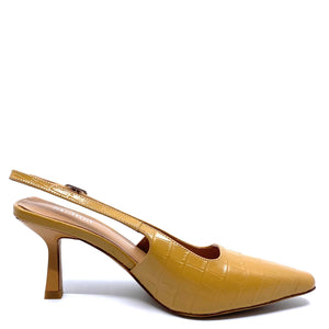 Mollini Maya Mustard Croc Leather