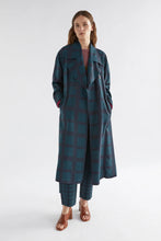 Load image into Gallery viewer, Elk Krata Trench Navy/Kombu Green Check
