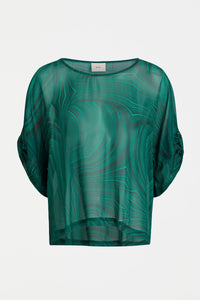 Elk Krava Sheer Top Malachite Print