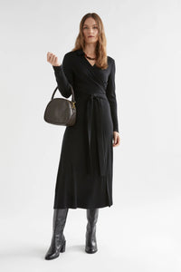 Elk Merino Wool Wrap Dress Black