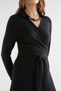 Elk Merino Wool Wrap Dress Black