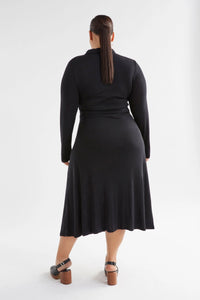 Elk Merino Wool Wrap Dress Black