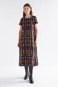 Elk Haki Dress Tessela Print