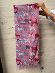 Zura CASI119 Reversible Cashmere Scarf Dog Pink
