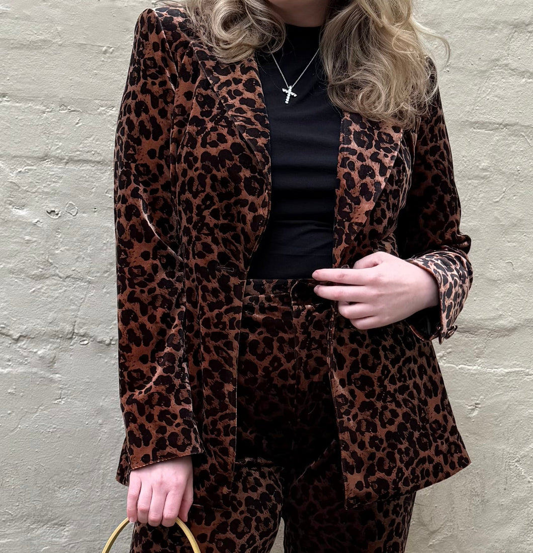 Italian Star Jets Velvet Jacket Leopard