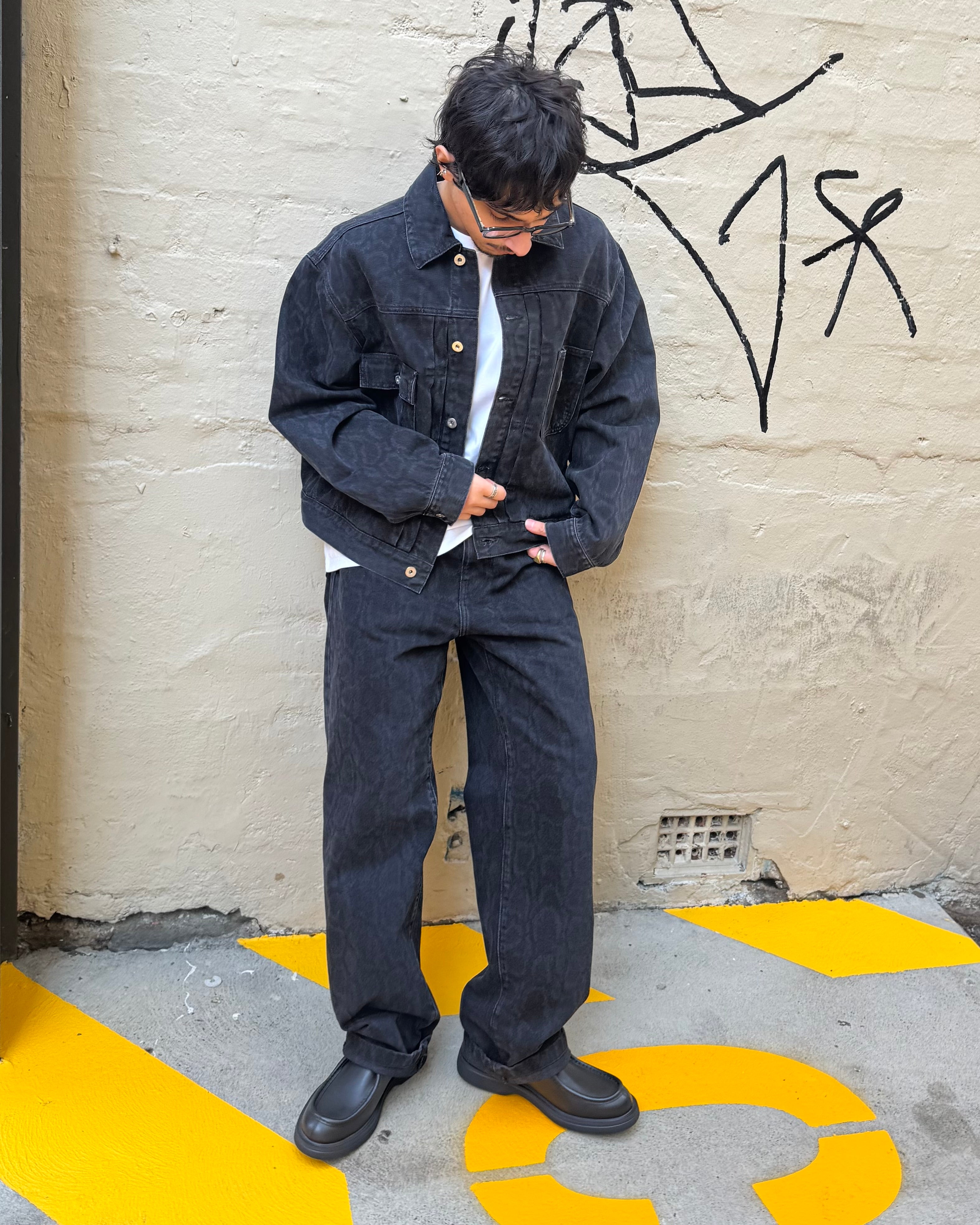 Carhartt WIP Snake Landon Pant Camo, Black stone wash