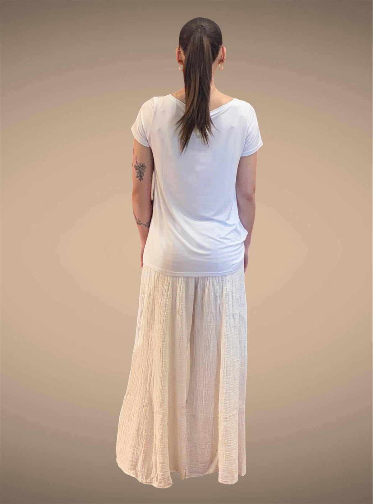 Tibet House MJ01 Double Cotton Anjuna Wide Leg Pants White