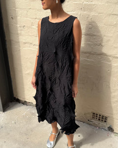 Indulge Me CLO113 Sleeveless Twist Pleat Dress Black