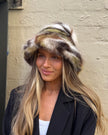 Cinnamon Creations 7522 Faux Fur Mixed Bucket Hat Avo Green