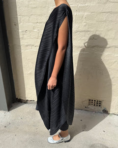 Indulge Me CLO104 Pleated Cocoon Dress Black