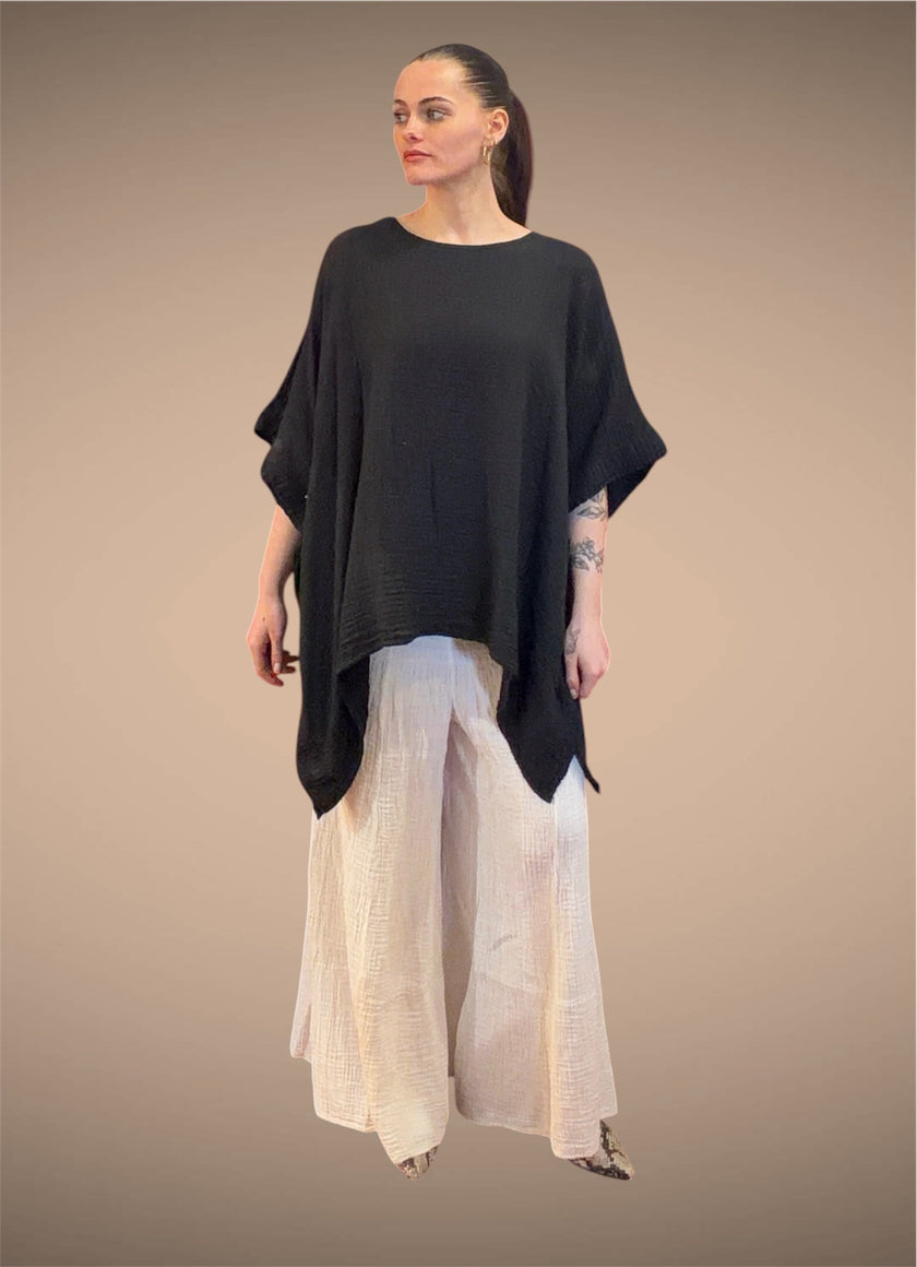 Tibet House LC01 Anjuna Cotton Poncho Black