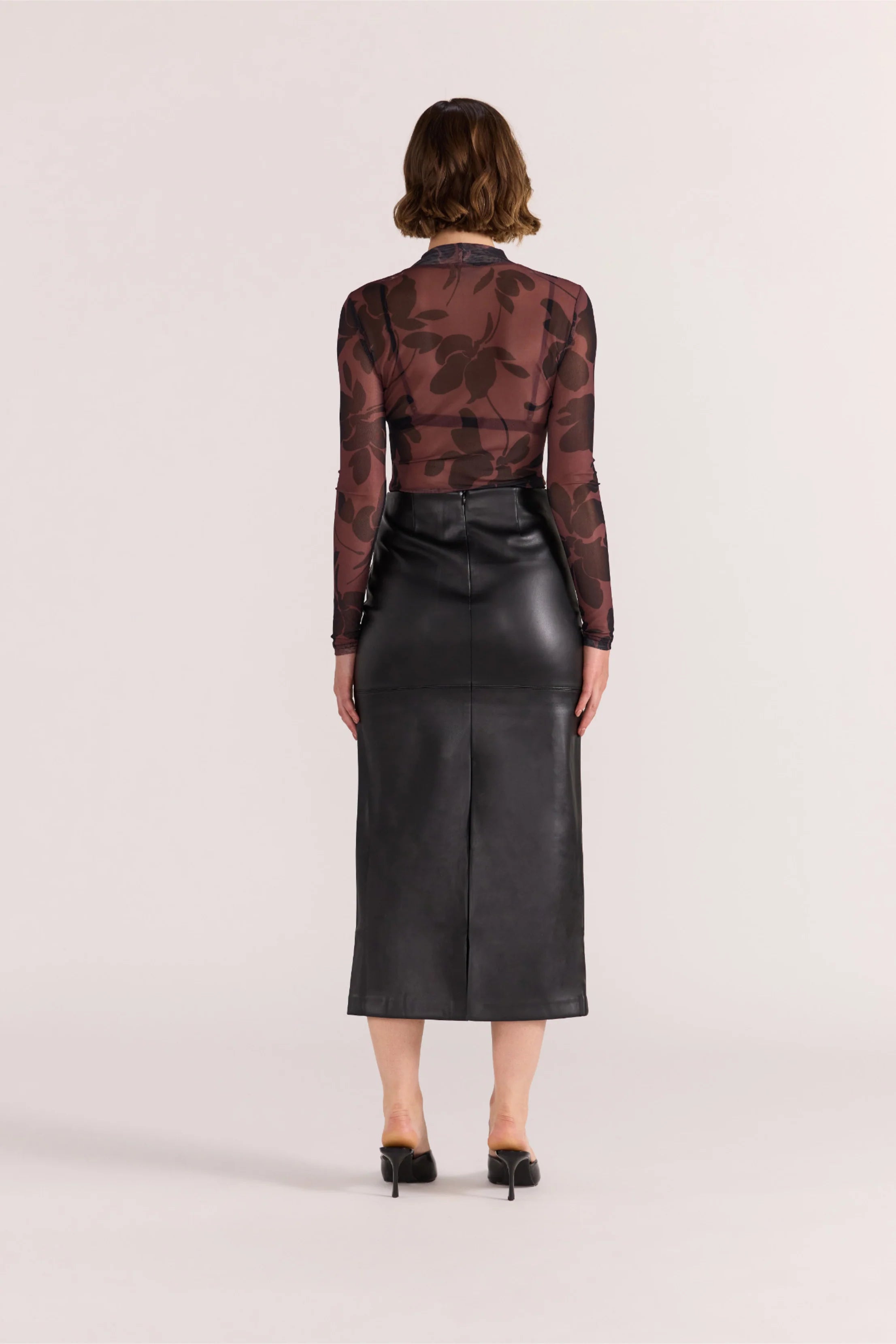 Staple The Label Edie PU Midi Skirt Black