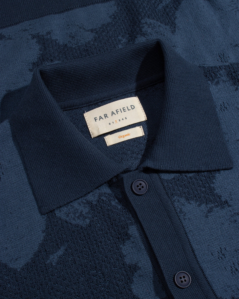 Far Afield Zigger Pixel Flower Knit Shirt