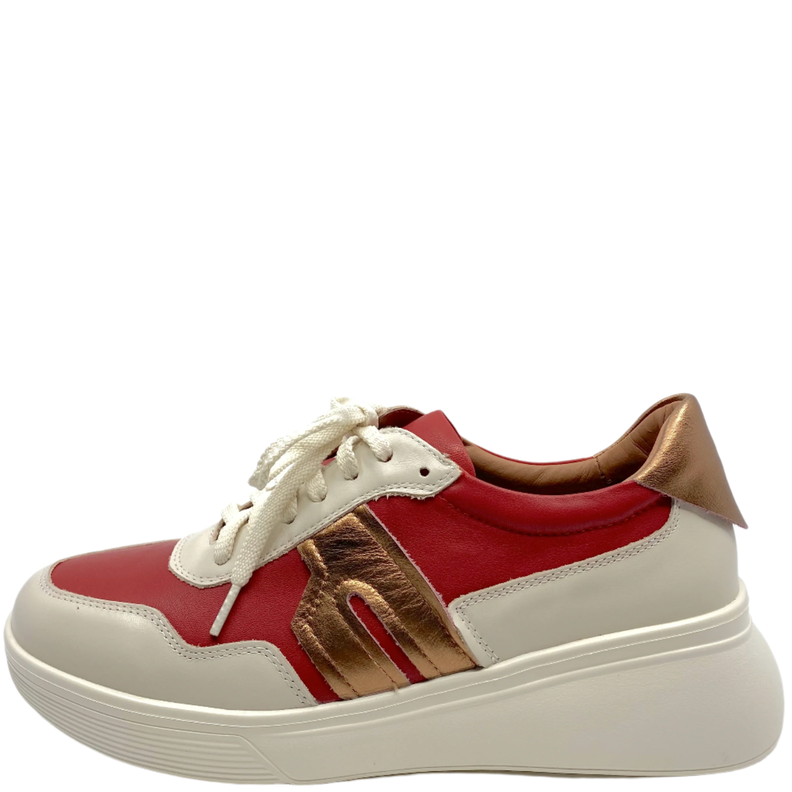 Alfie & Evie Thomas Cream Rosso Leather