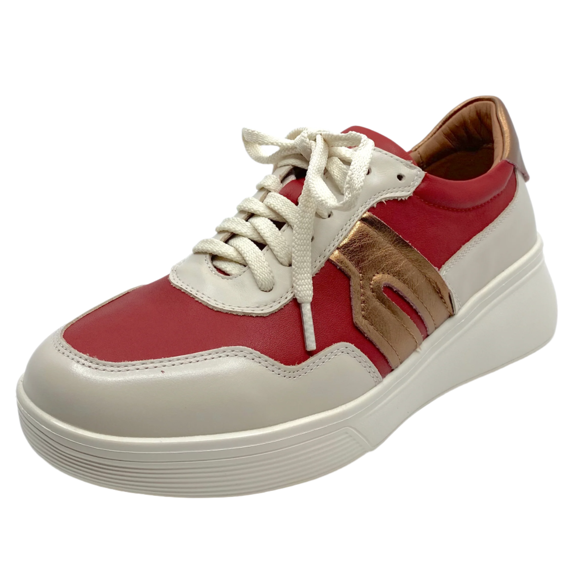 Alfie & Evie Thomas Cream Rosso Leather