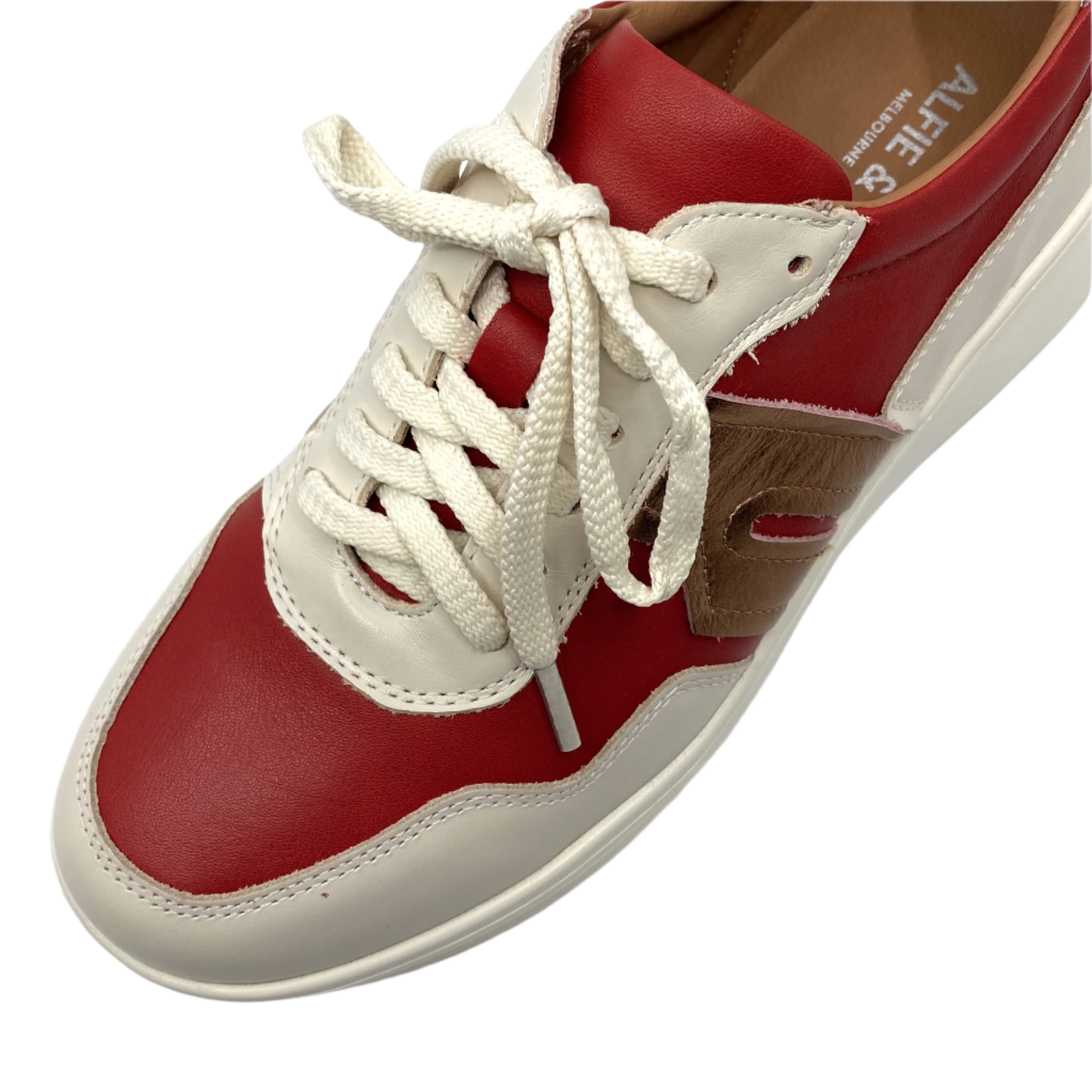 Alfie & Evie Thomas Cream Rosso Leather