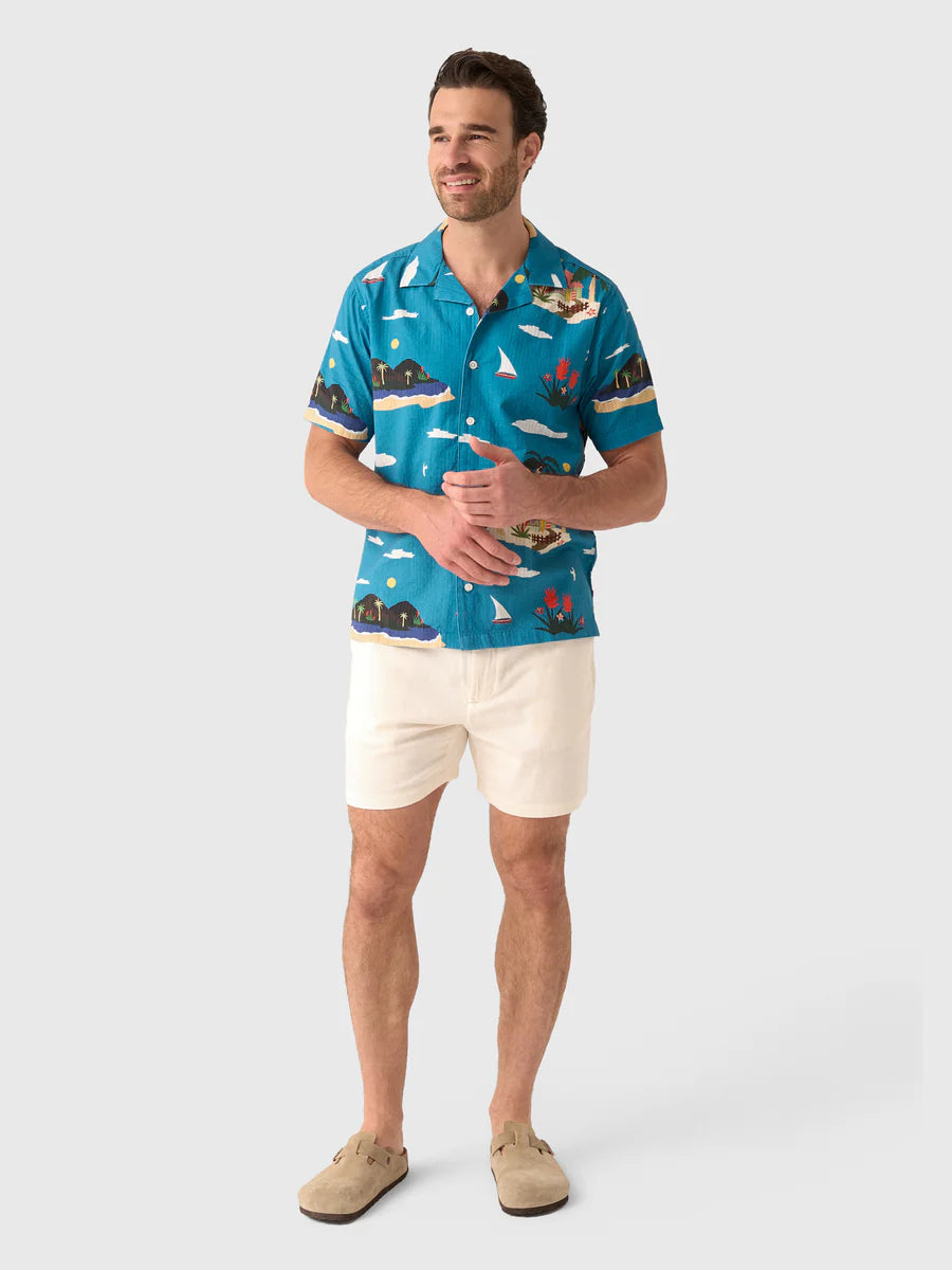 Far Afield Stachio Shirt Island Print Blue Multi