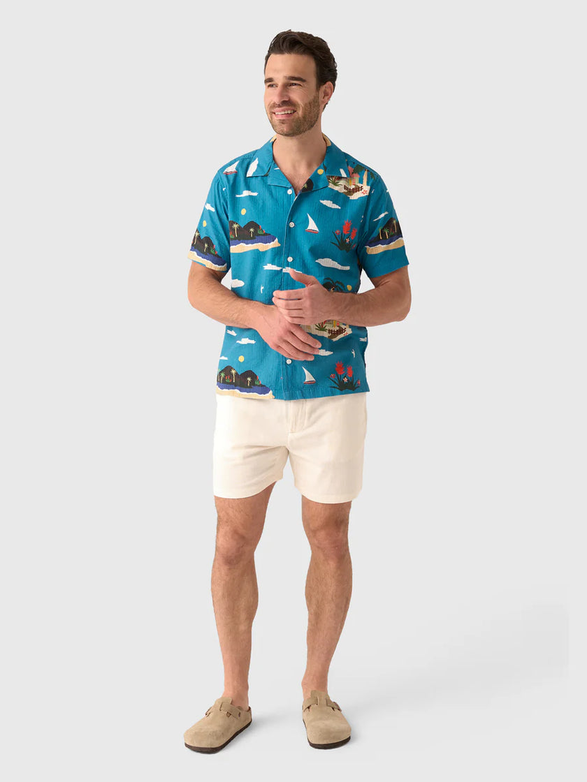 Far Afield Stachio Shirt Island Print Blue Multi