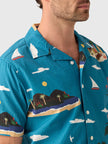 Far Afield Stachio Shirt Island Print Blue Multi