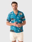 Far Afield Stachio Shirt Island Print Blue Multi