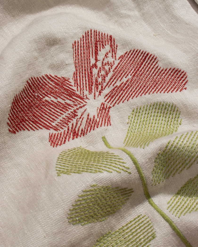 Far Afield Veloso Shirt Embroidered Floral Sand