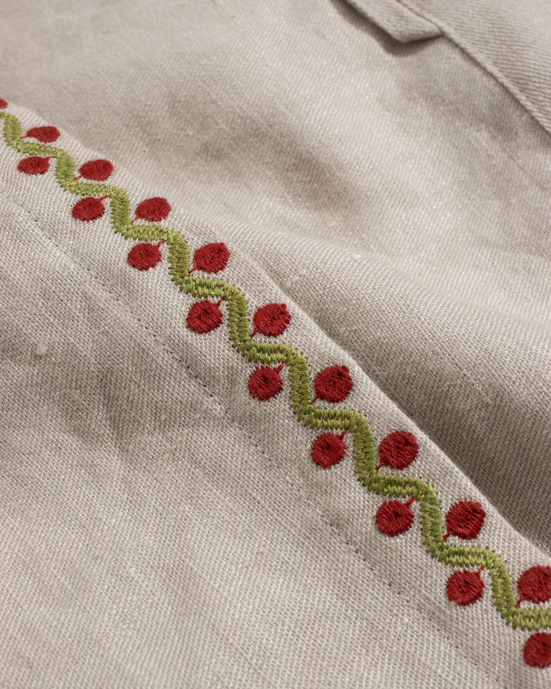 Far Afield Veloso Shirt Embroidered Floral Sand