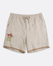 Far Afield House Short Embroidered Floral Sand