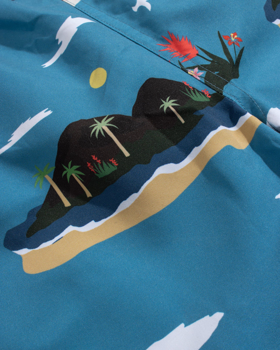 Far Afield Printed Swim Shorts Island Print Blue Multi