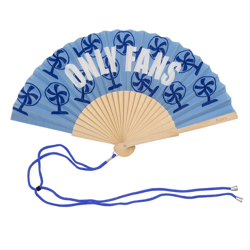 Fisura 'Only Fans' Hand Fan With Gift Box Blue