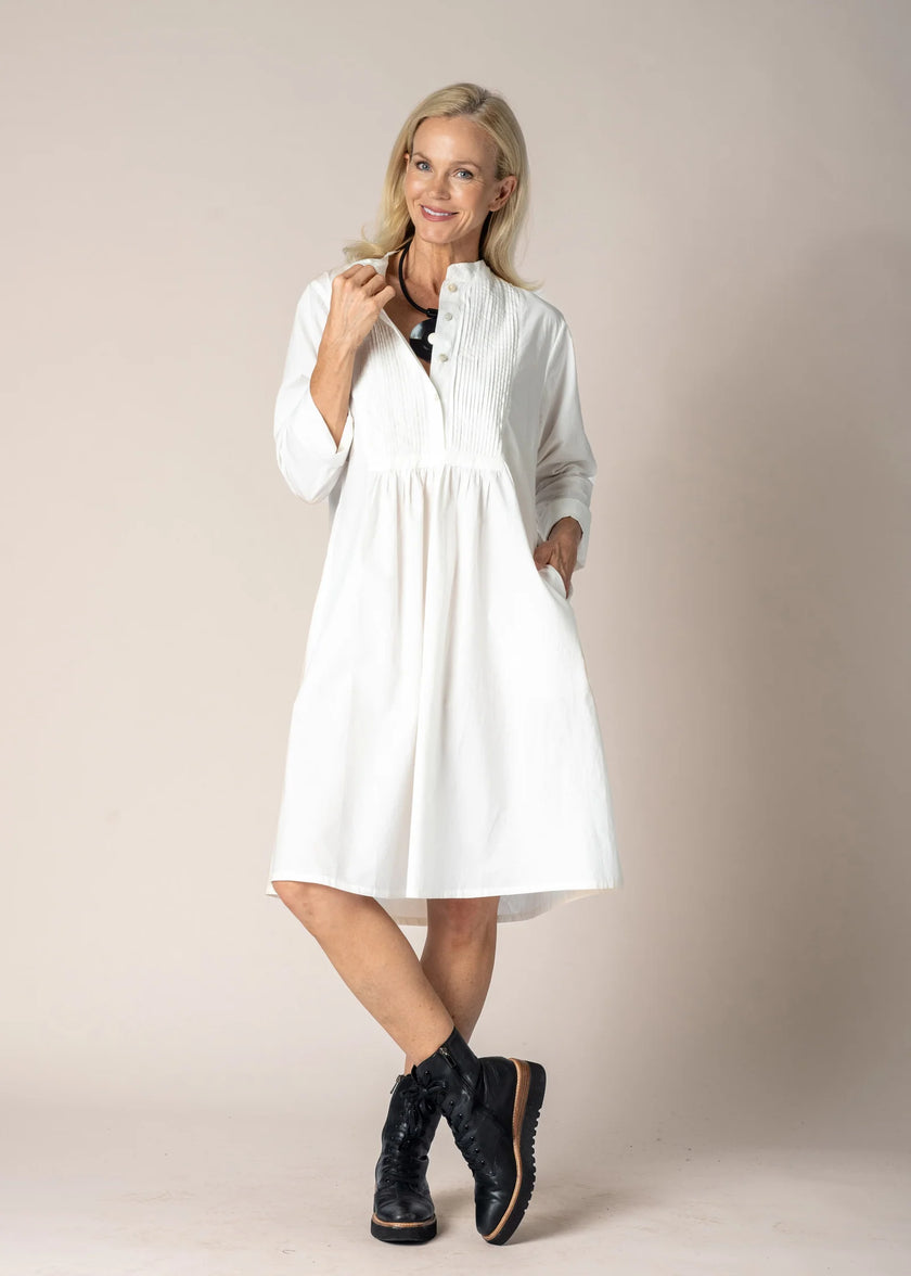 Imagine Fashion Cove Cotton Dress Cream