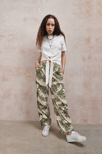 Komodo Safari Trouser Green Wave Print